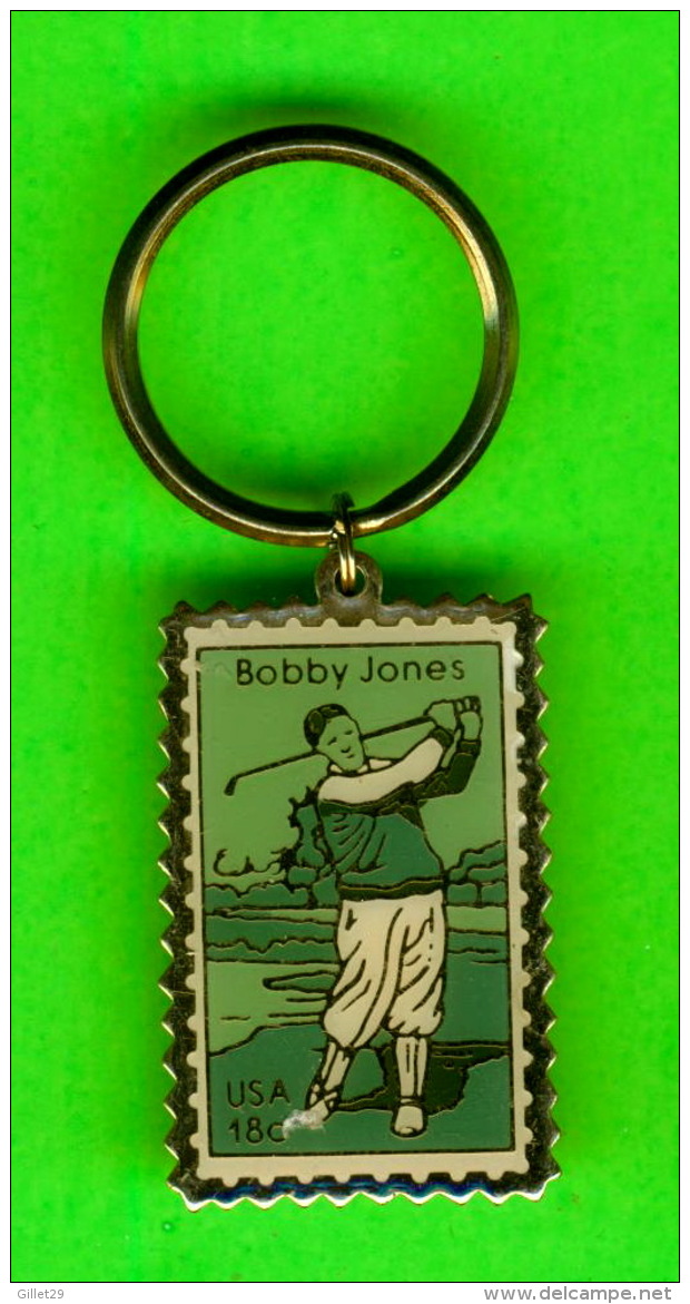 PORTE-CLEFS - TIMBRES USA, 18ç - JOUEUR DE GOLF " BOBBY JONES " - IN 1981 - - Porte-clefs