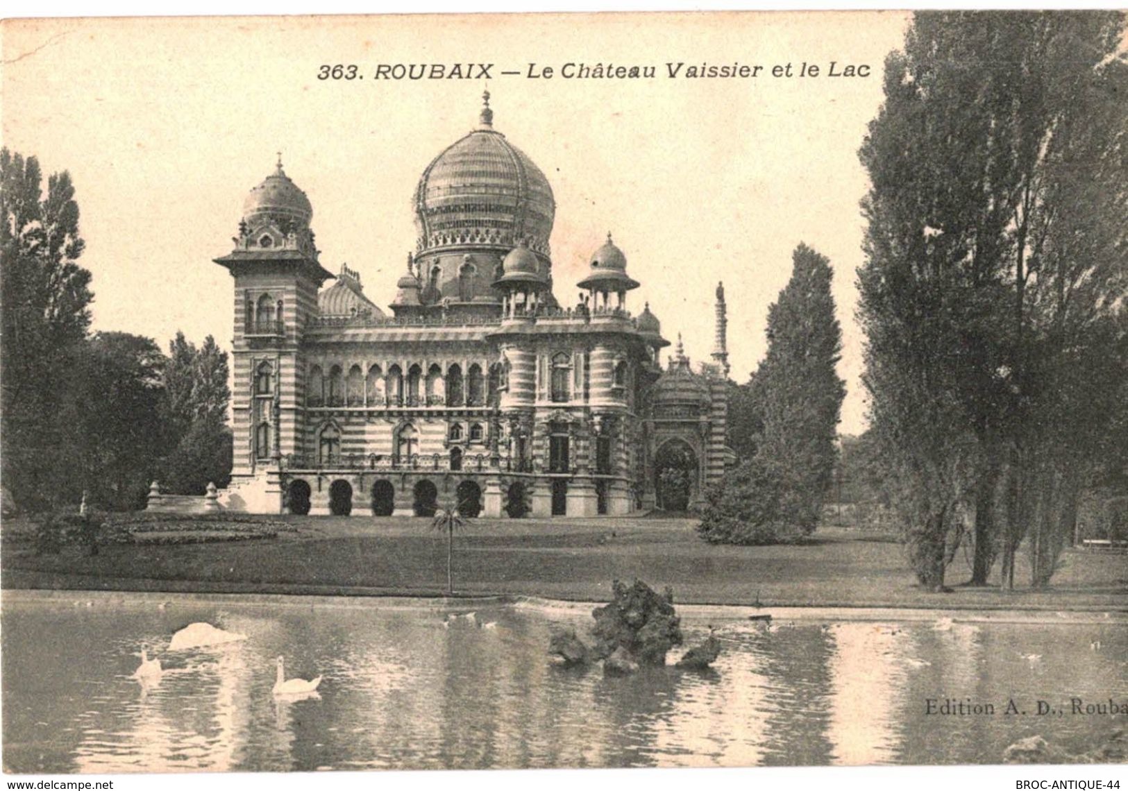 CPA N°16497 - LOT DE 2 CARTES DE ROUBAIX TOURCOING - LE CHATEAU VAISSIER ET LE LAC - Roubaix