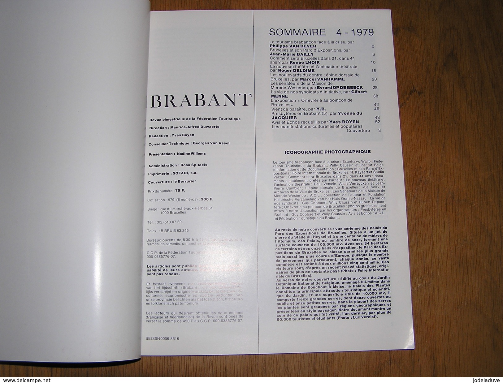 BRABANT Revue N° 4 1979 Régionalisme Brabant Wallon Bruxelles Boulevard Du Centre Mérode Westerloo Presbytères - Bélgica