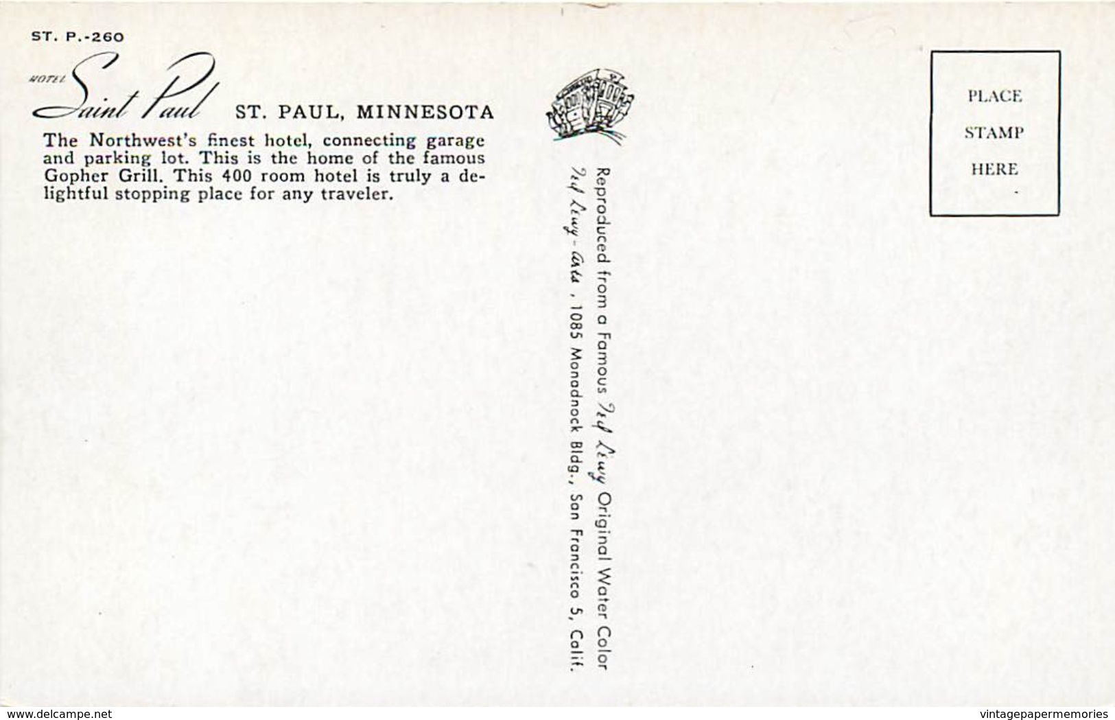 275957-Minnesota, Saint Paul, Hotel Saint Paul, Artist Ted Lewy No P-260 - St Paul