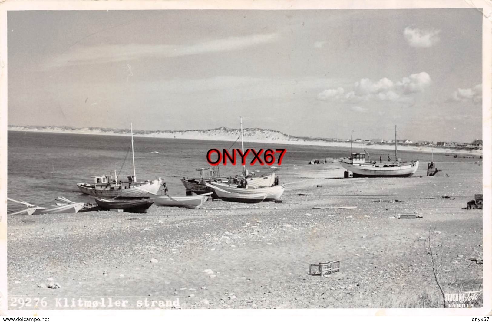 Carte Postale Photo KLIMOLLER Près THISTED (Danemark) Strand Bâteaux De Pêche - Foto Stjerne - Denmark