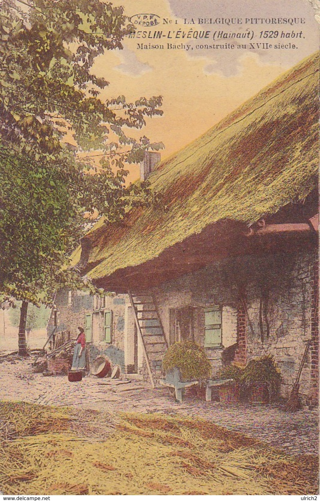 AK Meslin-l'Évêque - Maison Bachy - Feldpost Ath 1915 (32221) - Ath
