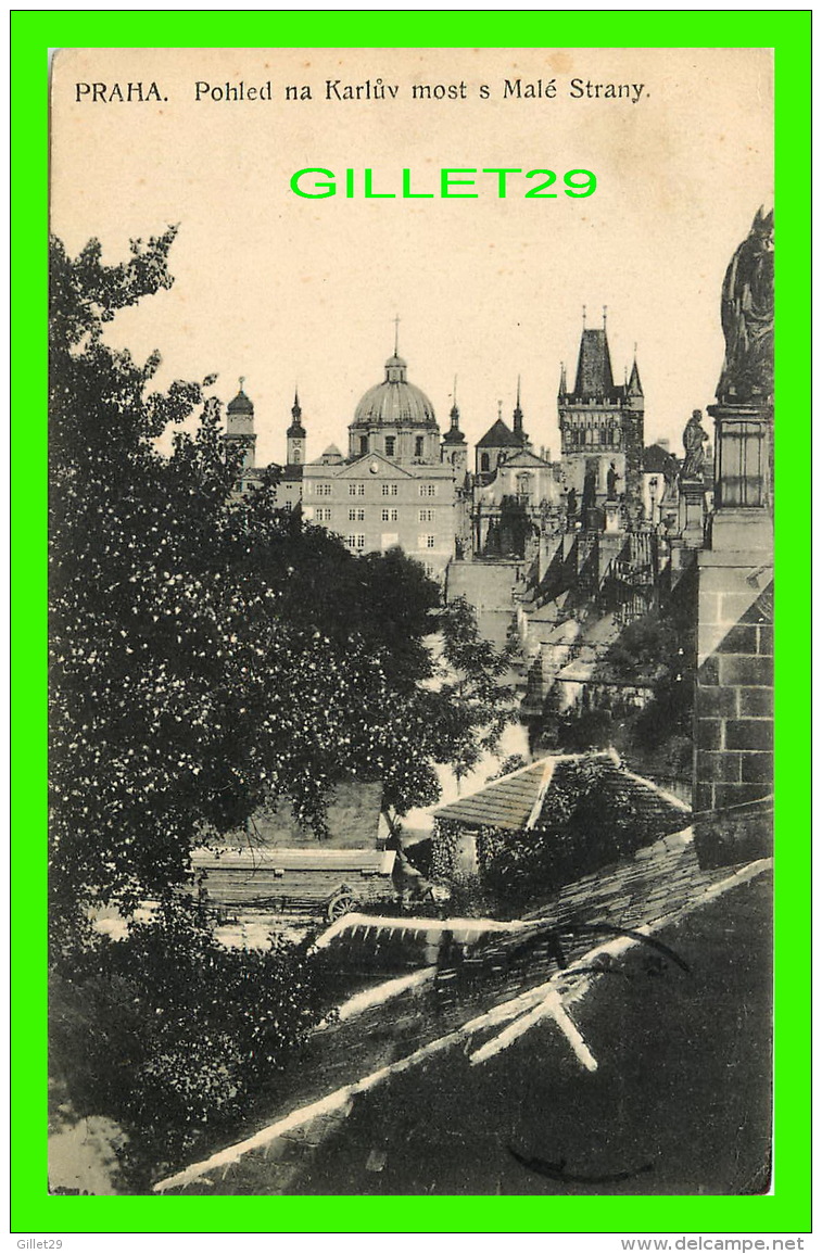 PRAHA, TCHEQUIE - POHLED NA KARLUV MOST S MALÉ STRANY - TRAVEL -  L &amp; P, 1920 - - Tchéquie