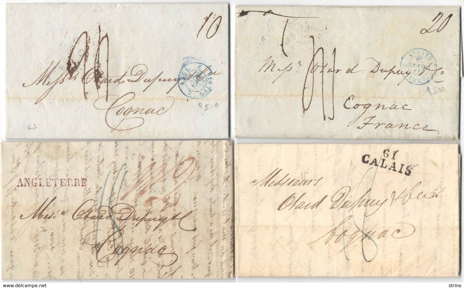 AR51) GREAT BRITAIN - 14 PREFILATELIC LETTERS FROM UK TO COGNAC (FRANCE) - ...-1840 Préphilatélie