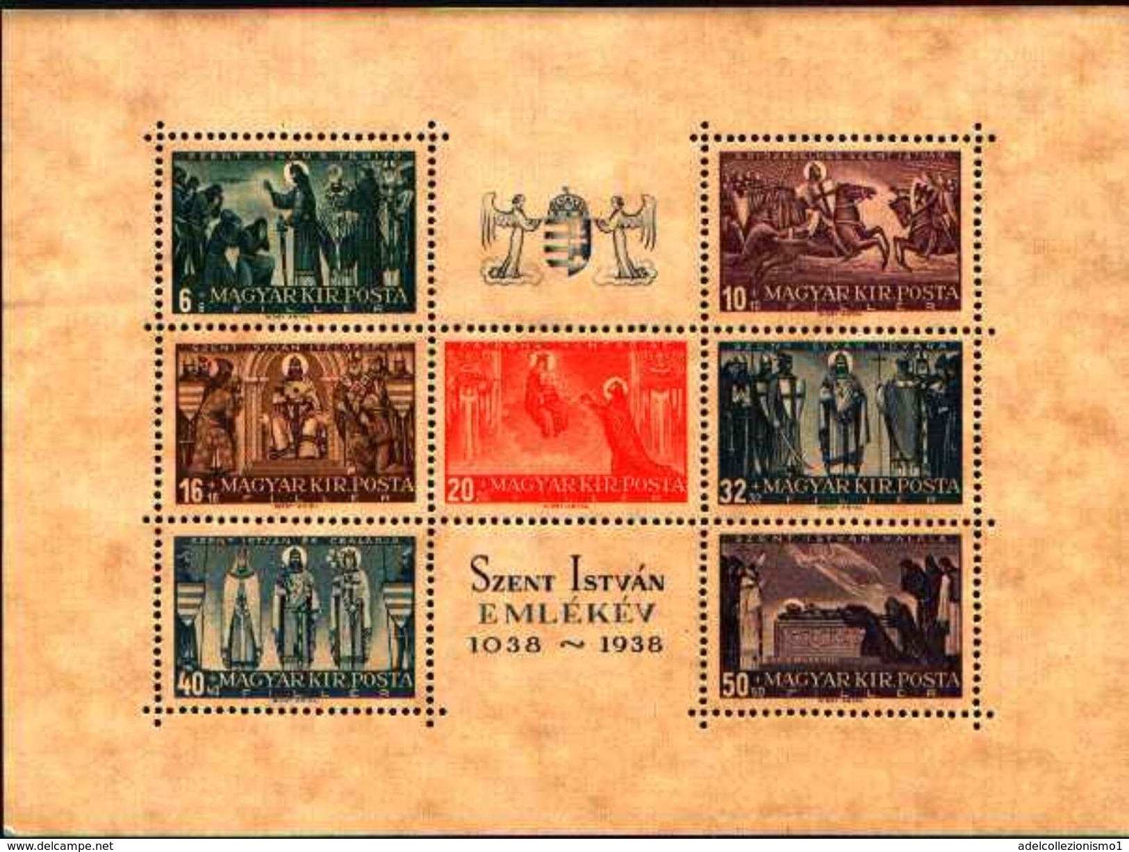 85537)   1938 UNGHERIA SANTO STEFANO 1 BF -  FOGLIETTO MNH - Nuovi