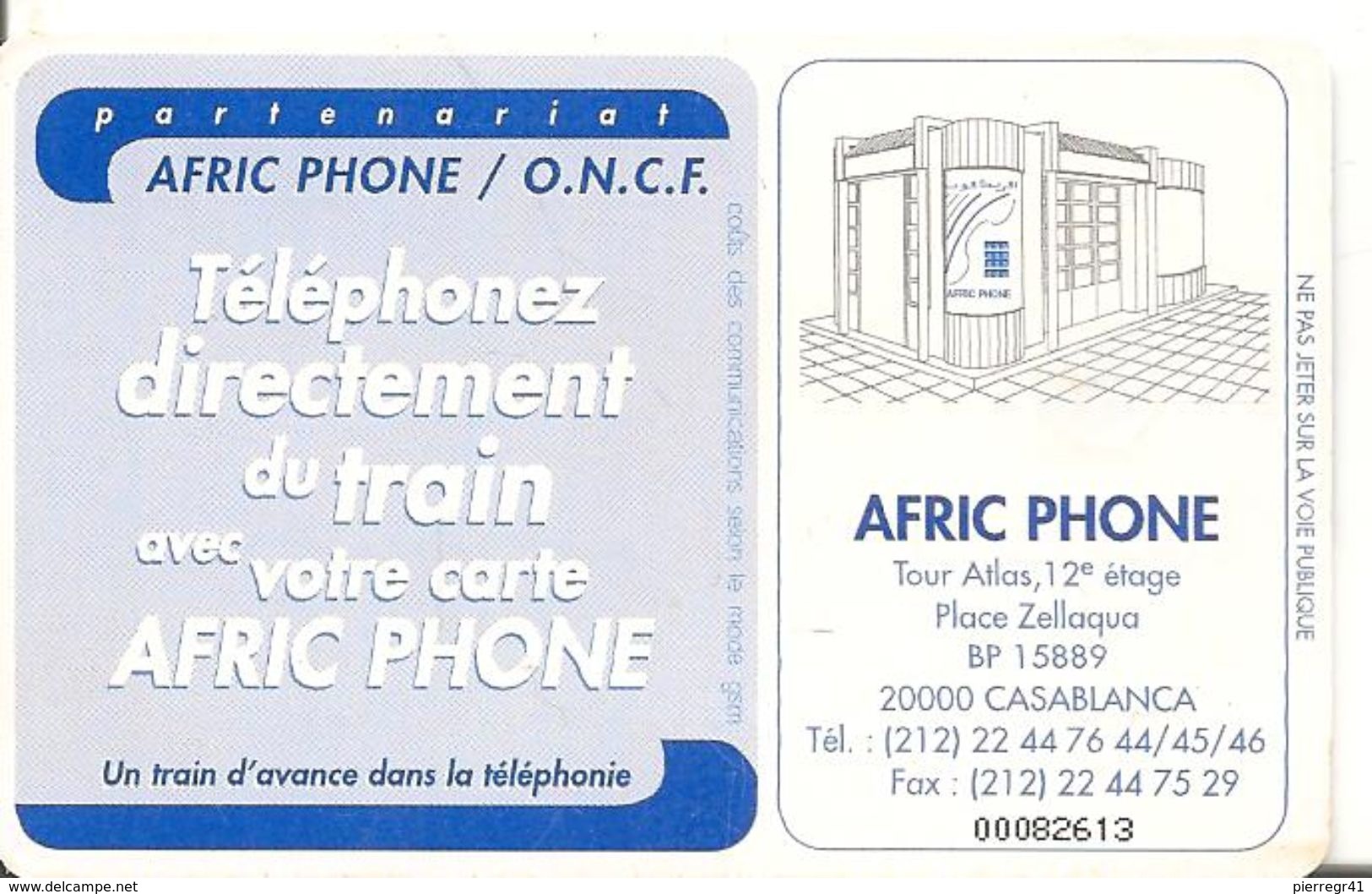 CARTE+PUCE-MAROC-AFRIC PHONE-ONCF-GEM-20U-ENFANTS-UTILISE-TB - Maroc