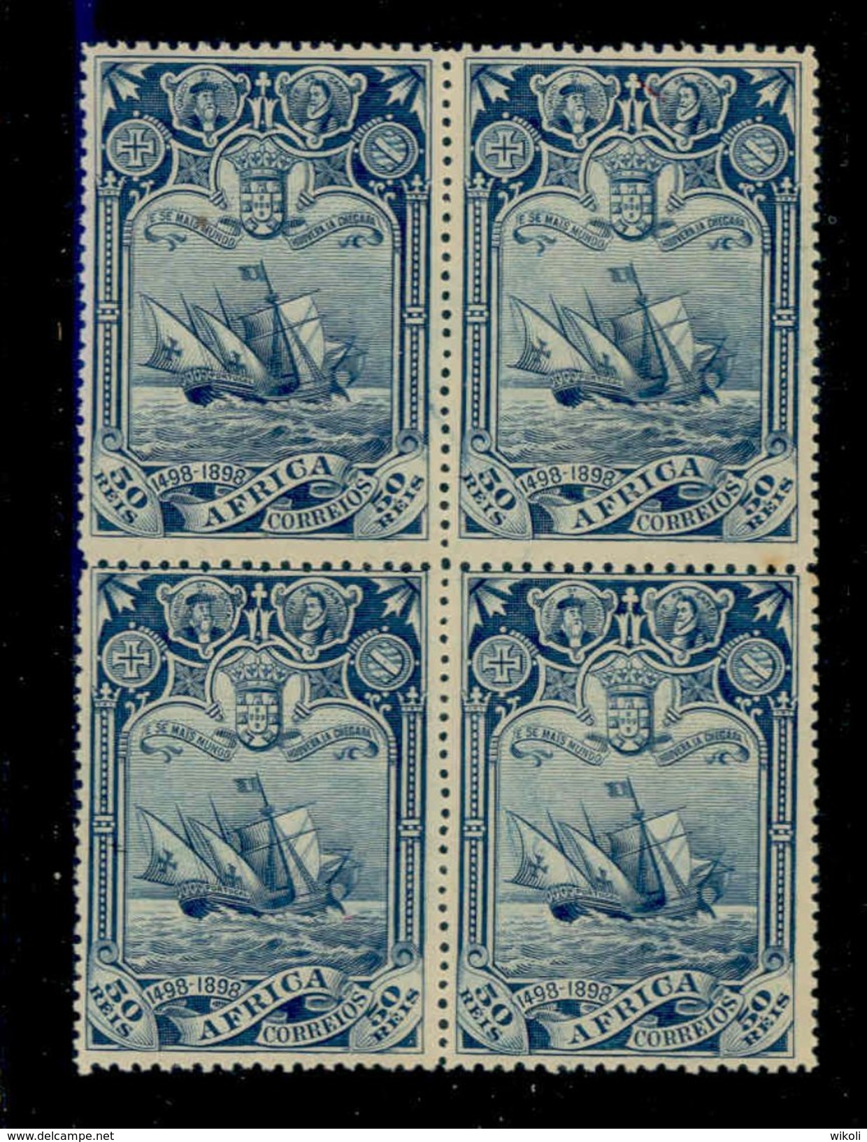 ! ! Portuguese Africa - 1898 Vasco Gama 50 R (in Blk Of 4) - Af. 05 - MNH - Africa Portoghese