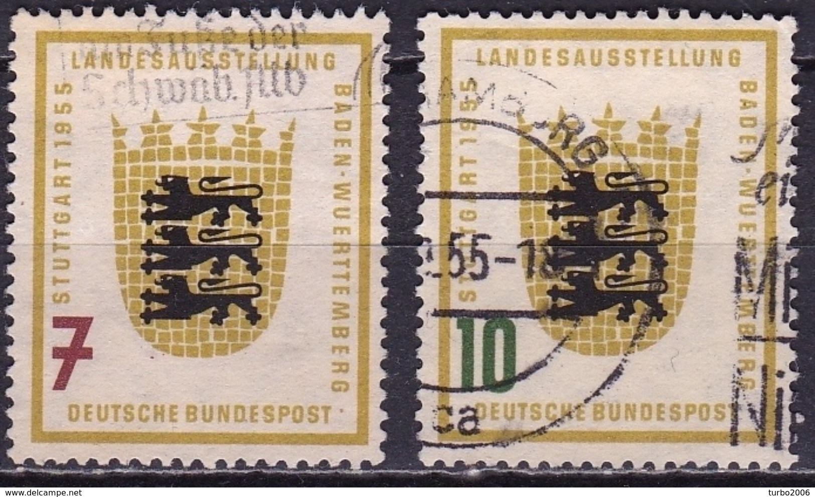 BRD 1955 Landesausstellung Baden-Württemberg Kompletter Satz Michel 212 / 213 - Oblitérés
