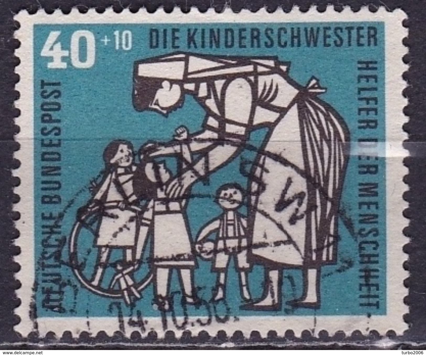 BRD 1956 Wohlfahrt : Kinderpflege 40 + 10 Pf Kinderschwester Michel 246 - Gebruikt