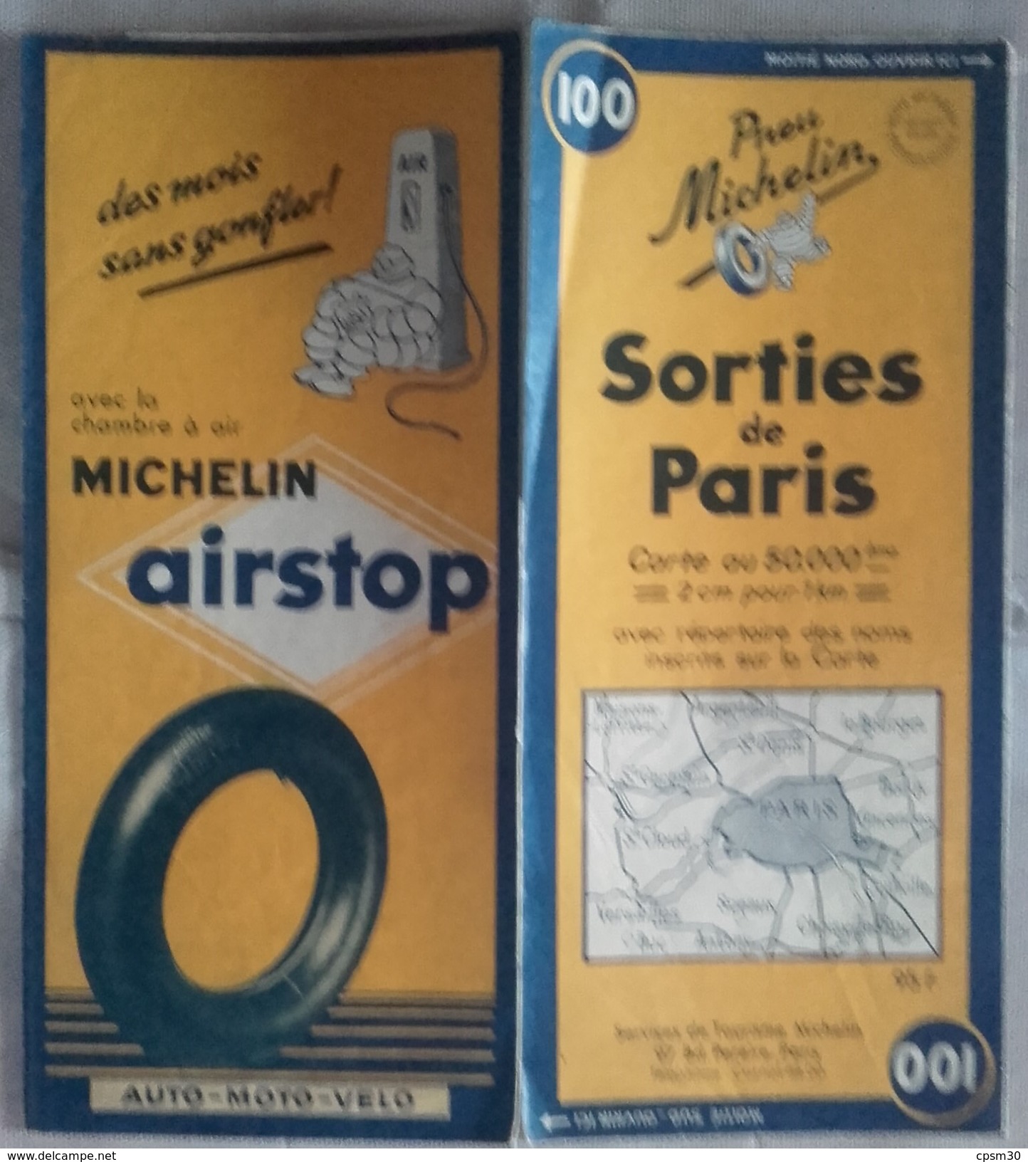 Carte Géographique MICHELIN - N° 100 SORTIES De PARIS - 1954 - Wegenkaarten