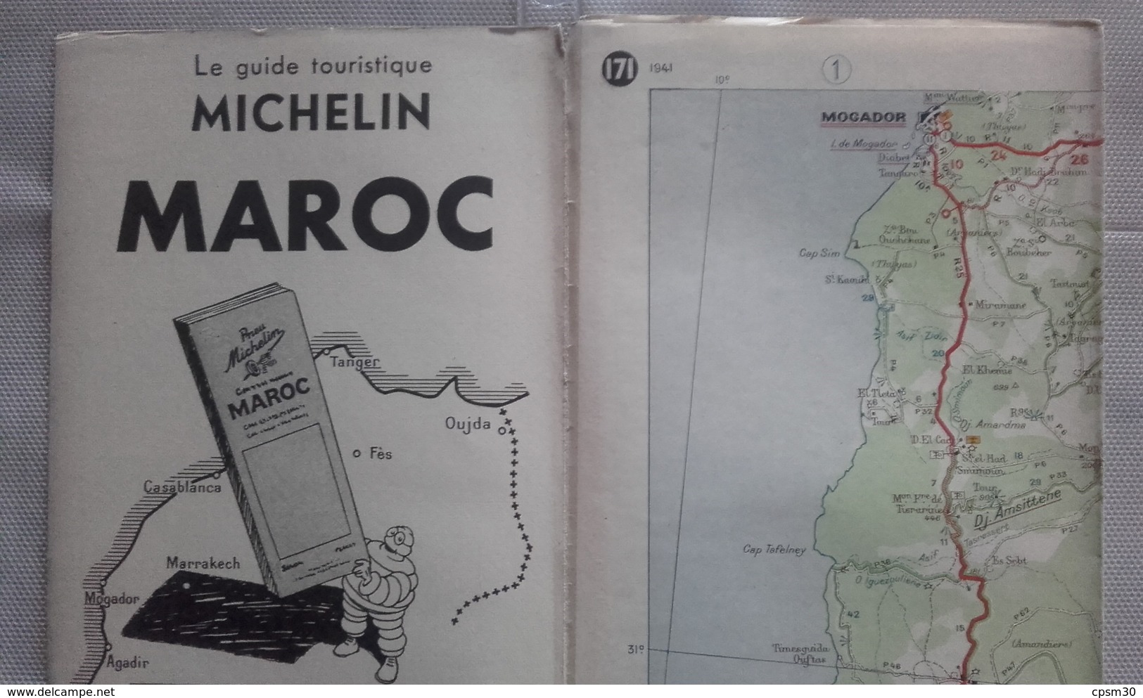 Carte Géographique MICHELIN - N° 171 MAROC En Deux Feuilles- 1941 - Cartes Routières