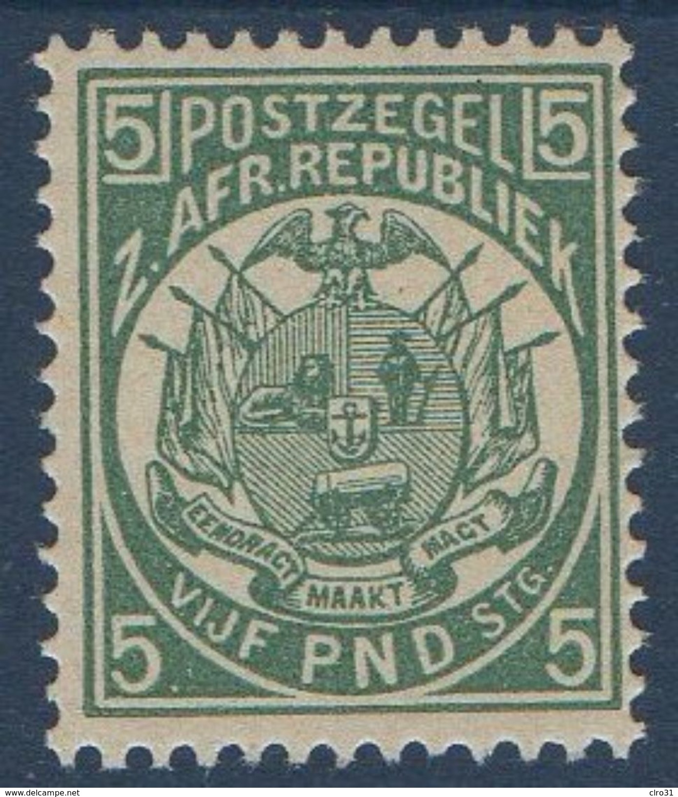 TRANSVAAL N° YT 86 ** MNH  5 Livres  ( Probable Réimpression) - Transvaal (1870-1909)