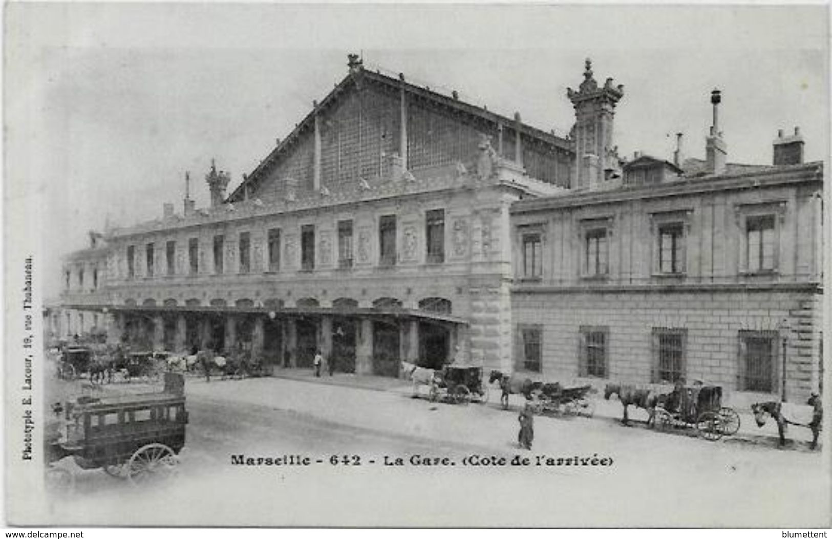 CPA Marseille Non Circulé Attelage Métier La Gare - Canebière, Centre Ville