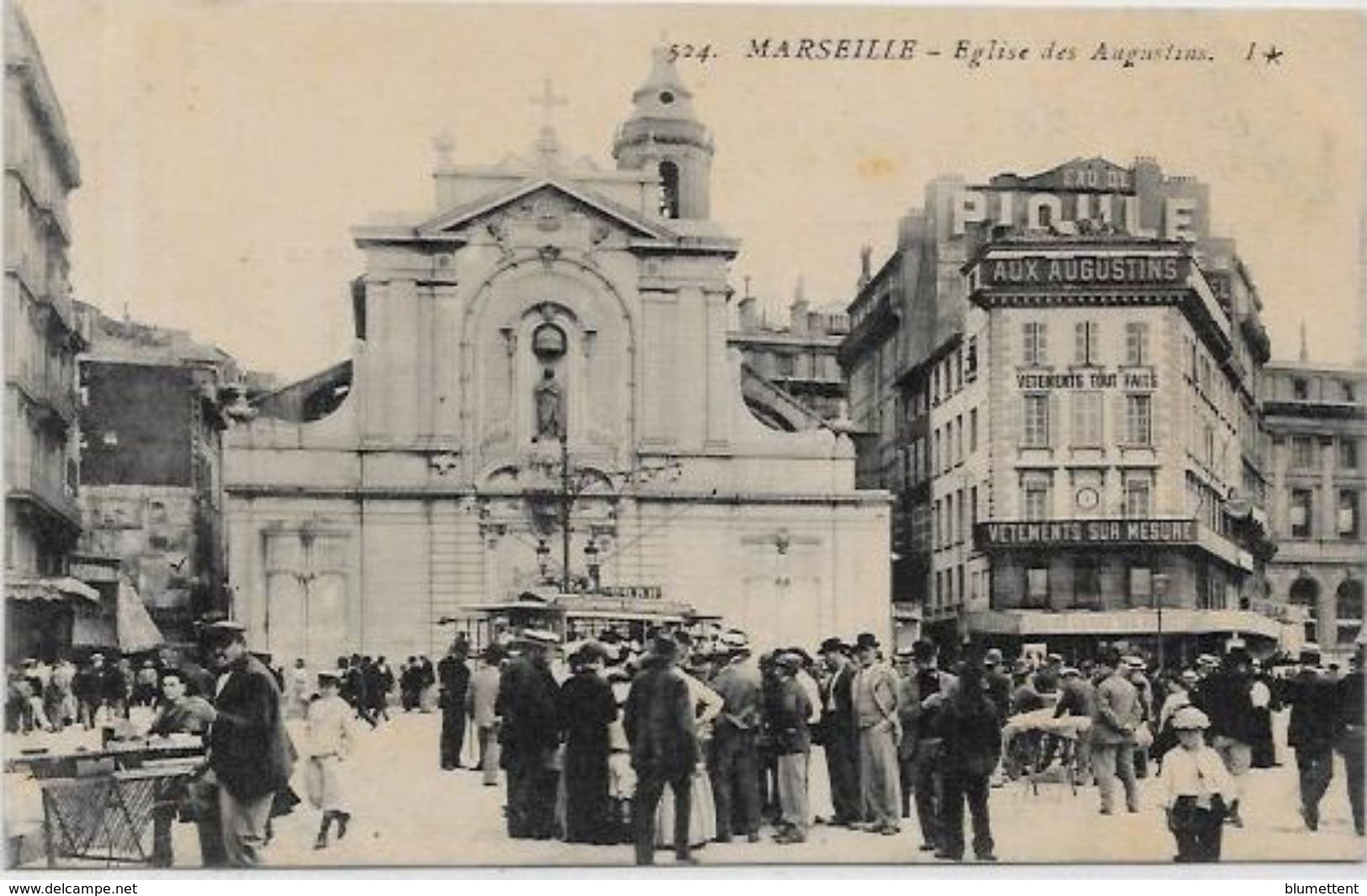 CPA Marseille Non Circulé Tramway Commerces - Canebière, Stadscentrum