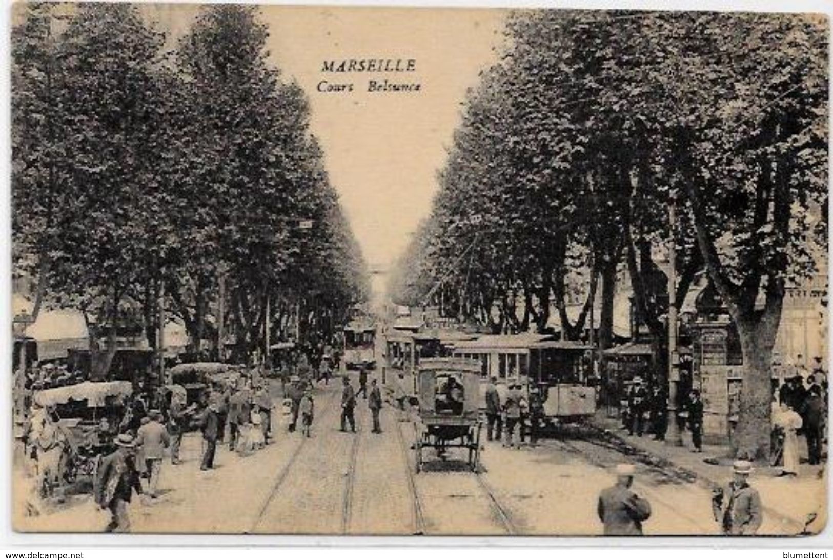 CPA Marseille Non Circulé Tramway Commerces Attelages - The Canebière, City Centre