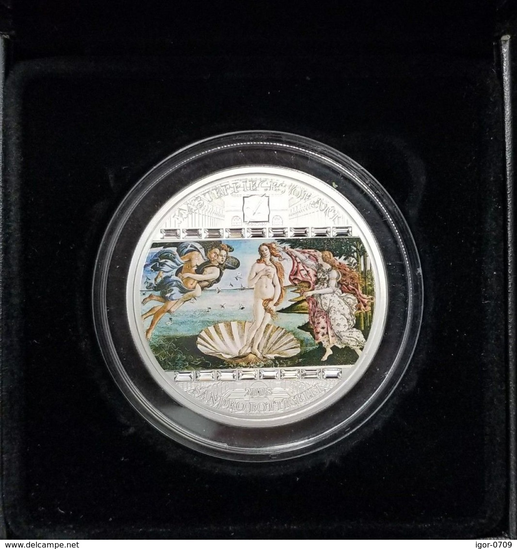 Cook Islands 20 $ Masterpieces Of Art 2008 Sandro Botticelli - Venus.Silver 93.3gr,mintage 1500,15 Swarowski Cristall - Isole Cook