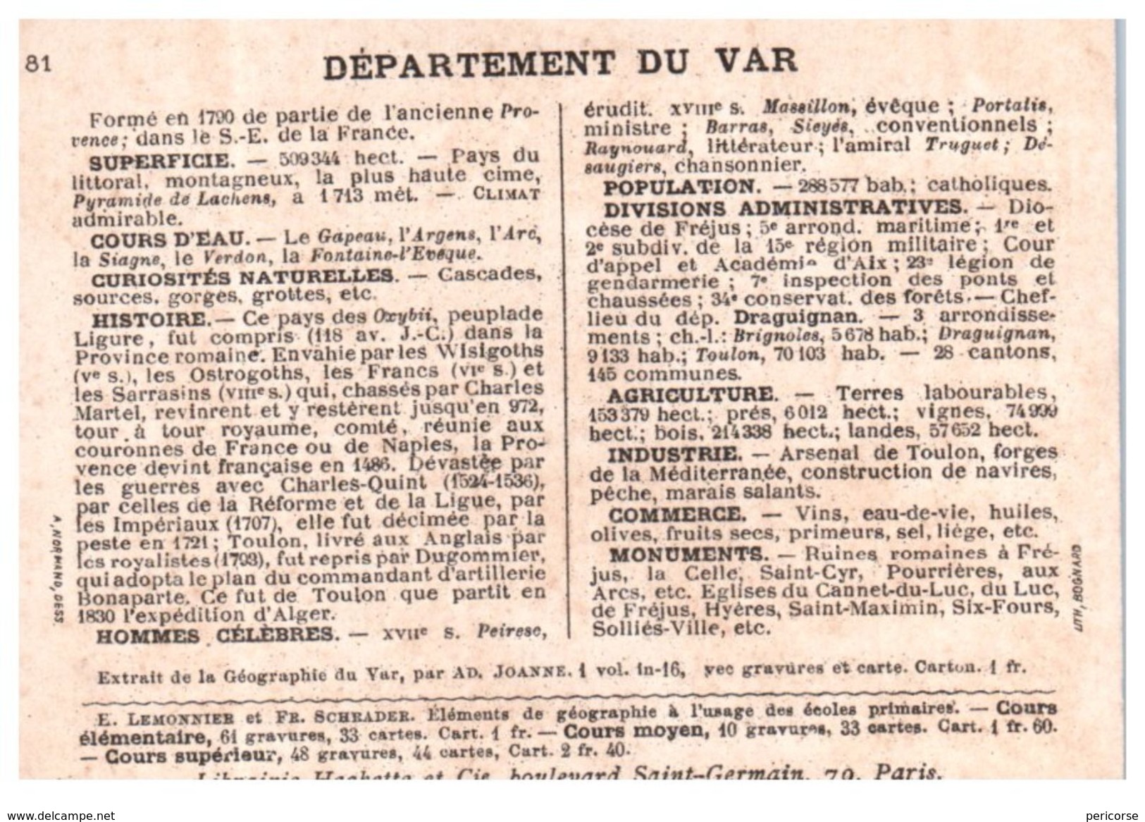 83  Draguignan   Carte Du Département - Draguignan