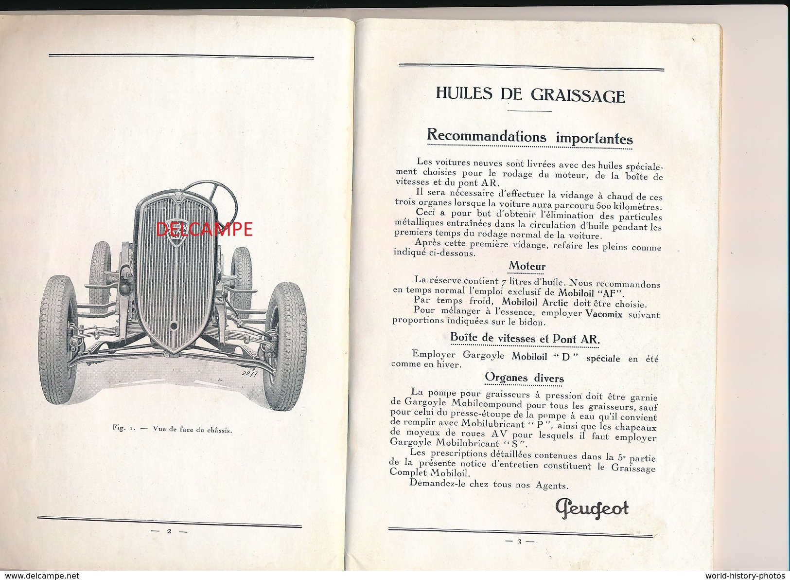 Notice  D'entretien  PEUGEOT Voiture Type 201 D  (4eme édition) - Auto