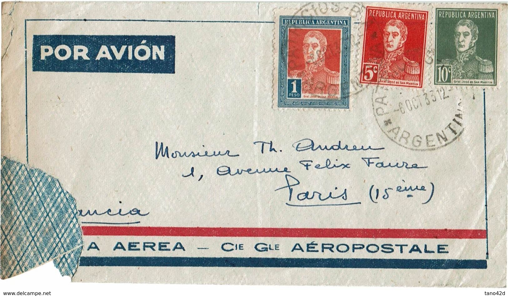 BR39 - ARGENTINE 6 PLIS AERIENS DONT 1 ZEPPELIN / 4 AEROPOSTAL / 1 FRAGMENT - Poste Aérienne