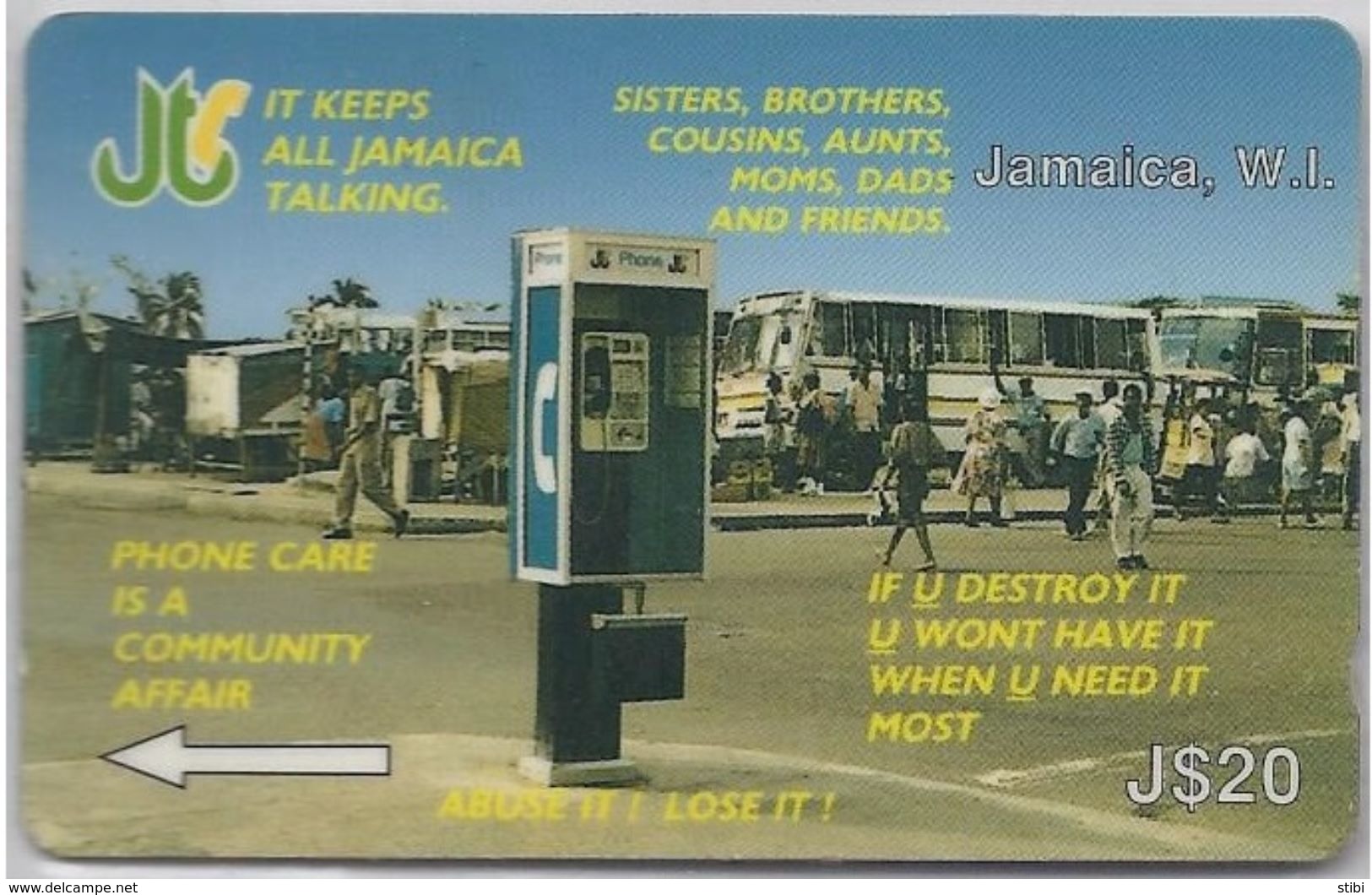 JAMAICA - PHONEBOX VANDALISM - 14JAMD - Jamaica