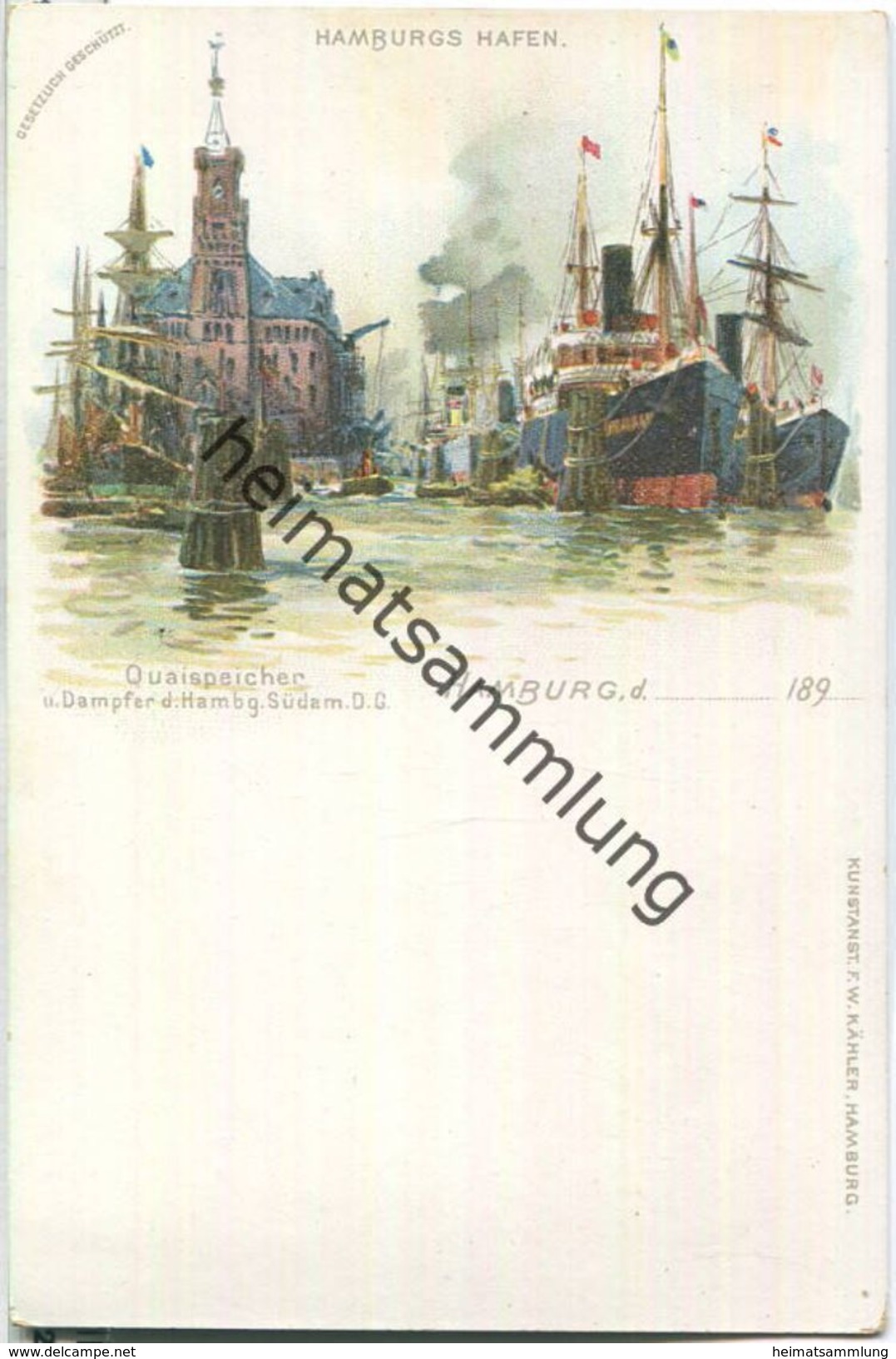 Hamburg - Hafen - Quaispeicher - Verlag F. W. Kähler Hamburg - Mitte