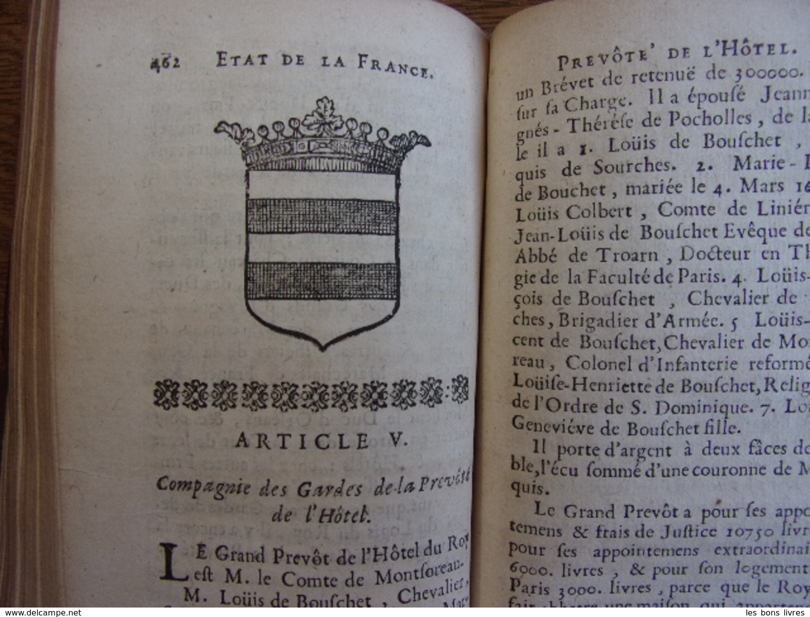 L’ÉTAT DE LA FRANCE Princes, Ducs & Pairs avec Blasons 1718