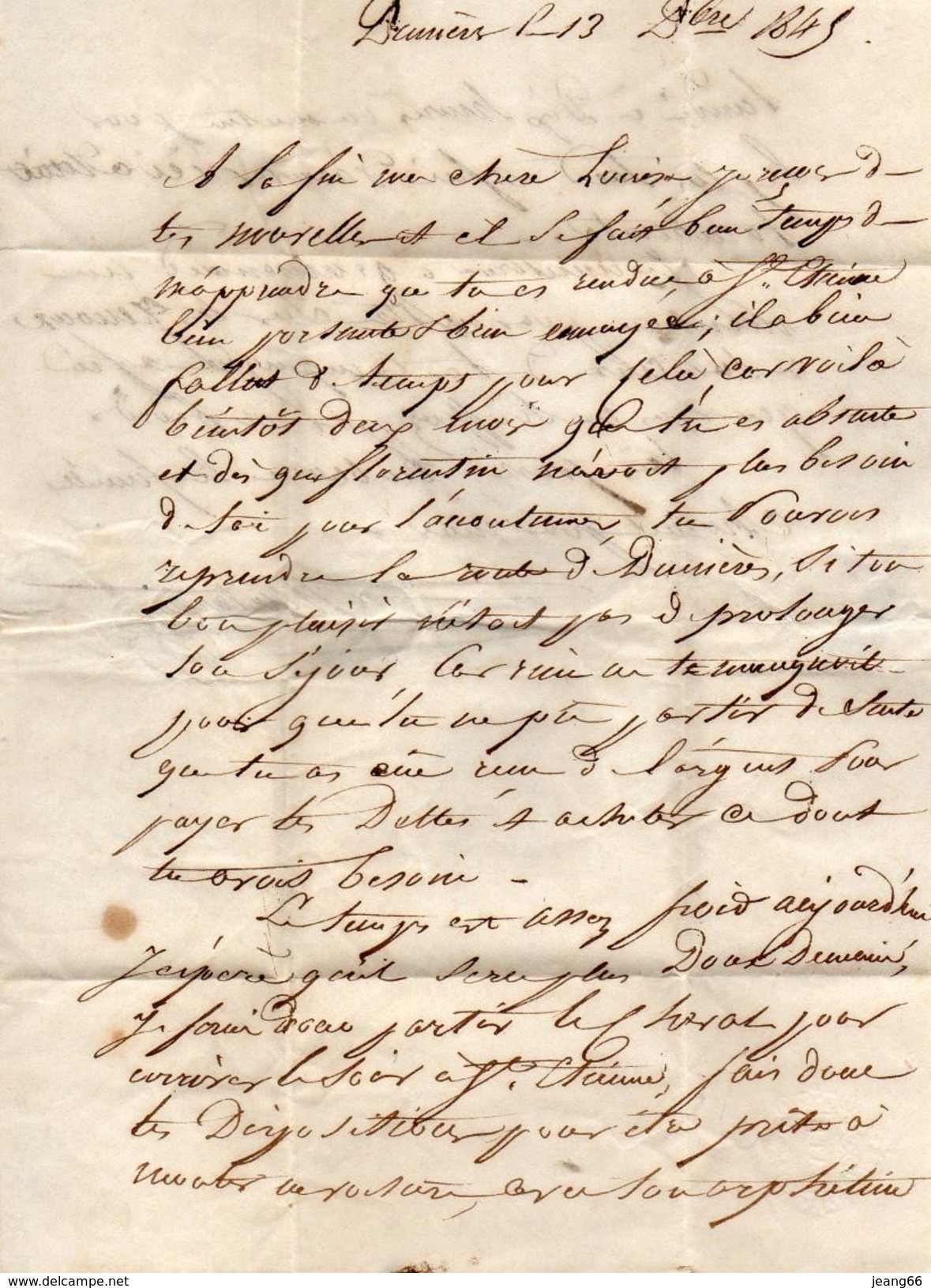 Cursive "41 DUNIERES" Associée Au C 15 MONTFAUCON - 1801-1848: Precursors XIX