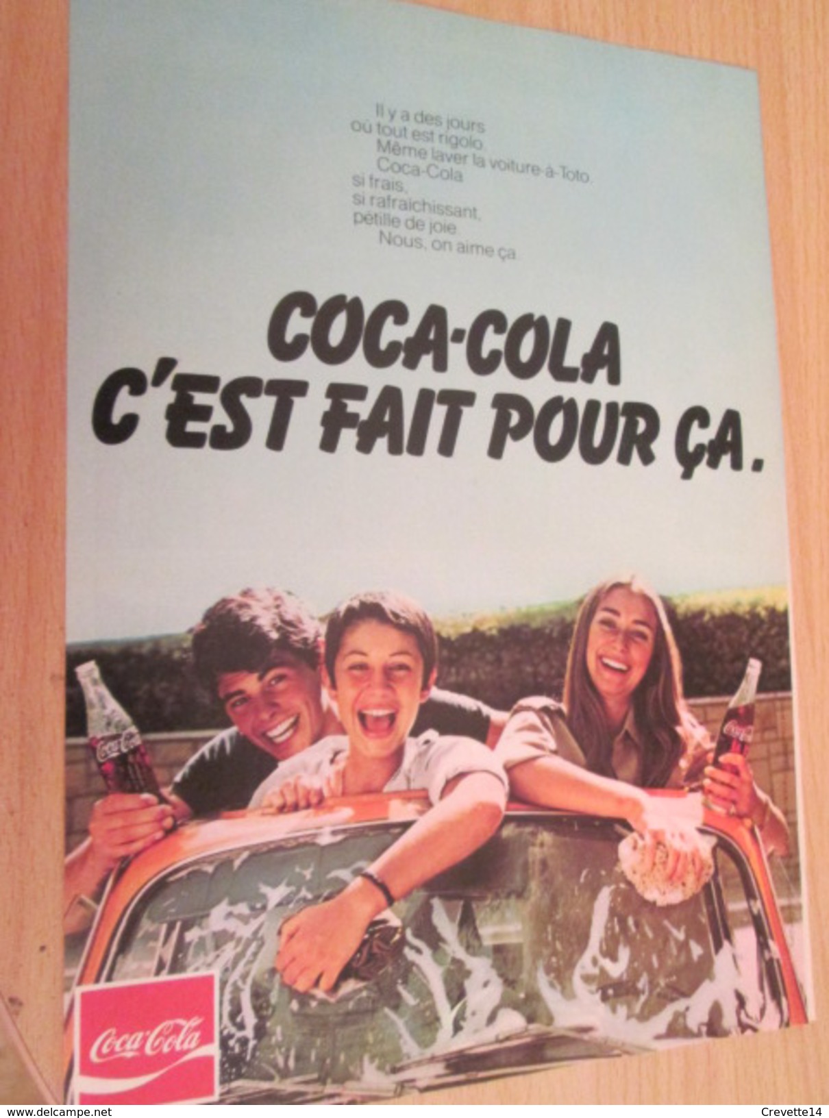 Page De Revue Des Années 70/80 : PUBLICITE COCA-COLA ; Dimensions :  Page A4 - Autres & Non Classés