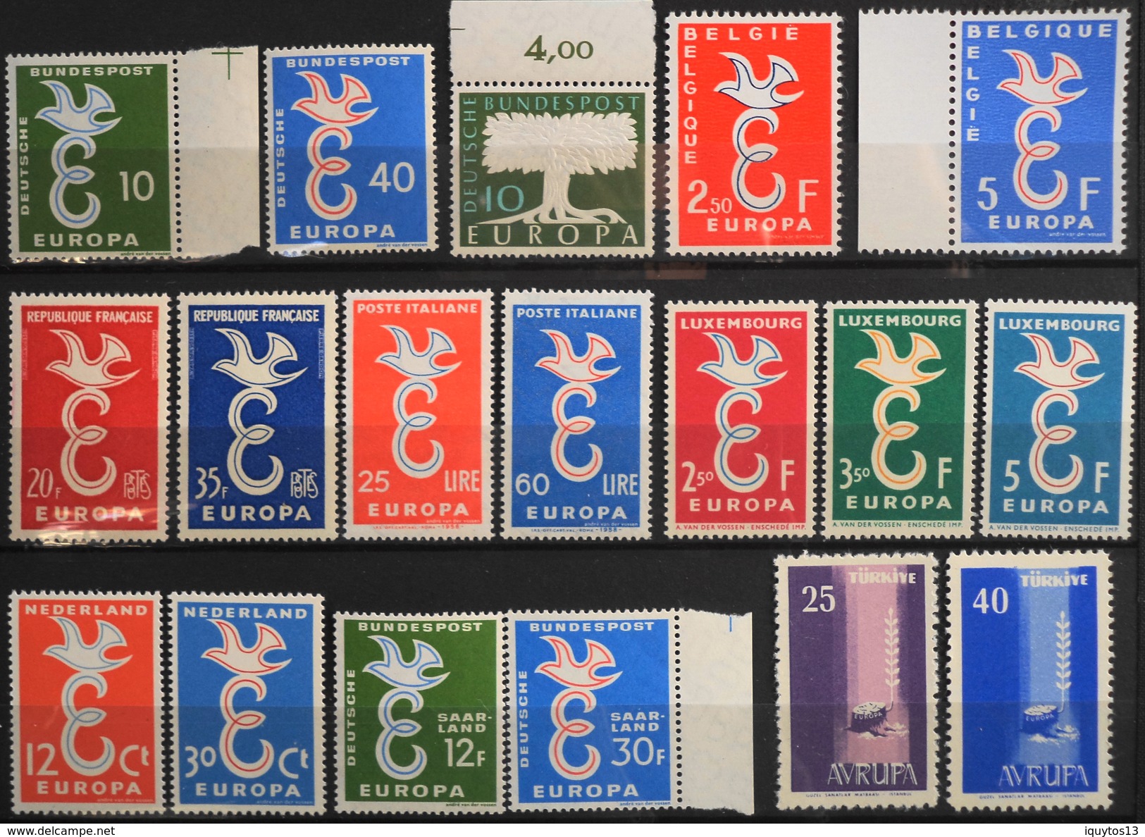 EUROPA ANNEE COMPLETE 1958 - 18 VALEURS TIMBRES NEUFS**qualité Irréprochable - Superbe - Full Years