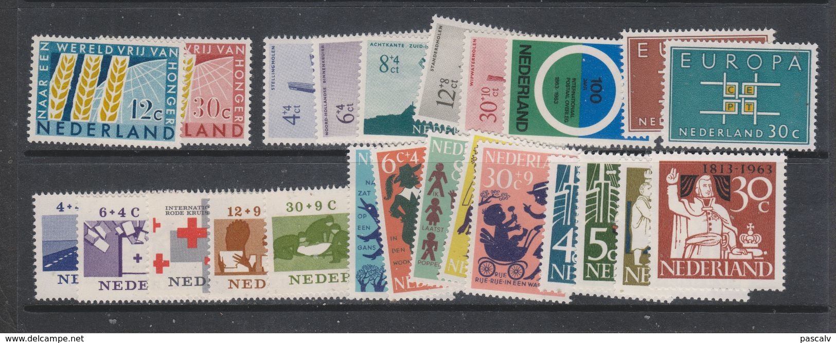 Année 1963 Complète ** Neuve Sans Charnière MNH 24 Valeurs - Volledig Jaar