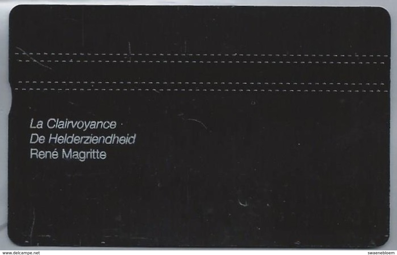 BE.- België. Telecard.- BELGACOM. Le Clairvoyance. De Helderziende. René Magritte. Charly Herscovici, 1997. 821C - GSM-Kaarten, Herlaadbaar & Voorafbetaald