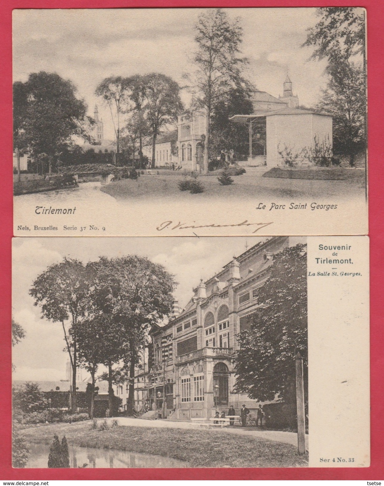 Tienen / Tirlemont - Le Parc Et La Salle St Georges -  2 PK  ( Verso Zien ) - Tienen