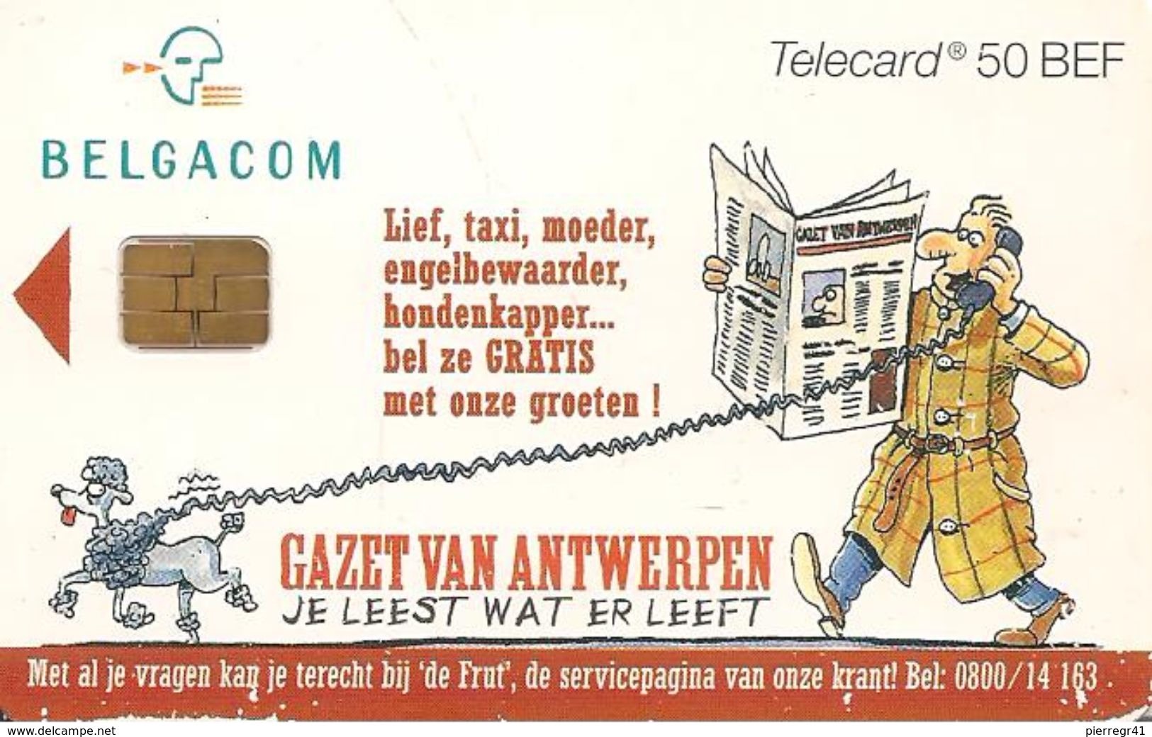 TC+PUBLIC-PUBLICITAIRE-PUCE OR2-CP-P40-50BEF-GAZETTZ VAN ANTWERPEN-31/03/2000-UTILISE TBE-RARE - Sammlungen