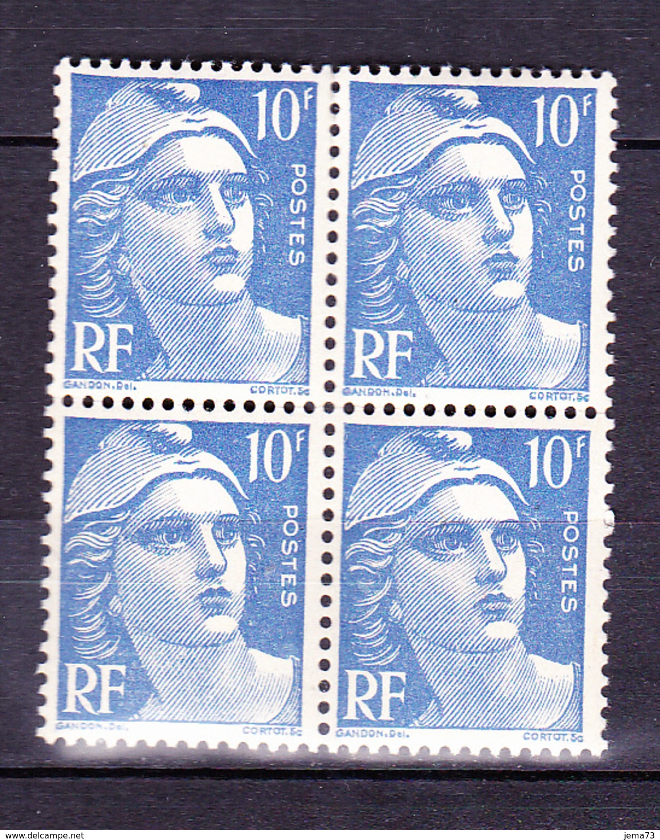 N° 723  Marianne De Gandon 4,50f Bleu: Bloc De 4  Timbres Neuf Impeccable Neuf Sans Charnière - Neufs