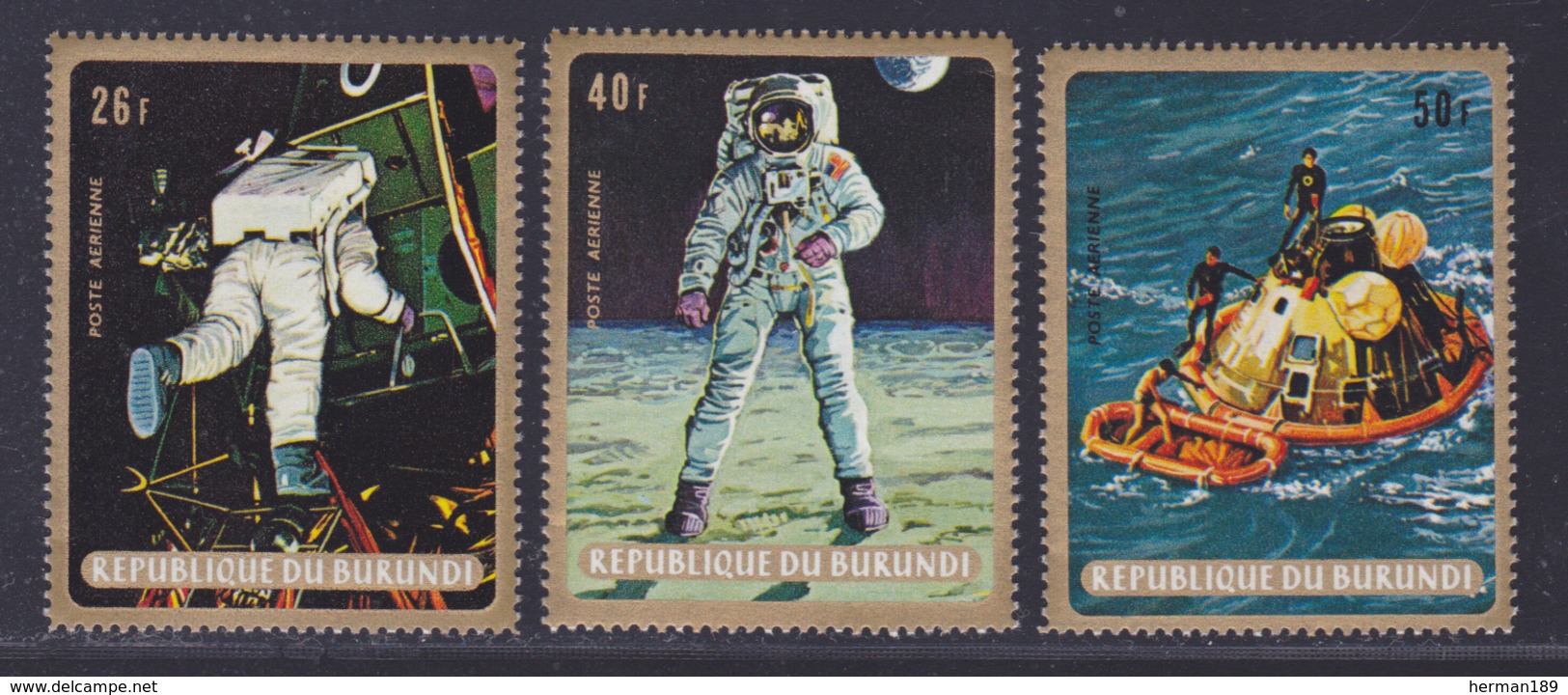 BURUNDI AERIENS N°  114 à 116 ** MNH Neufs Sans Charnière, TB  (D3548) Cosmos, Apollo 11 - 1969 - Poste Aérienne