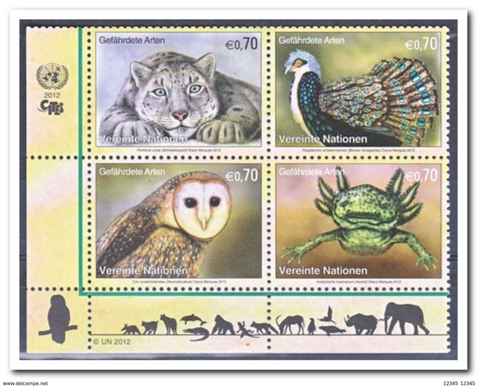 UNO Wenen 2012, Postfris MNH, Animals - Unused Stamps