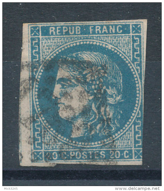 46A Emission De Bordeaux 20c Bleu - Cote 70&euro; - 1870 Bordeaux Printing