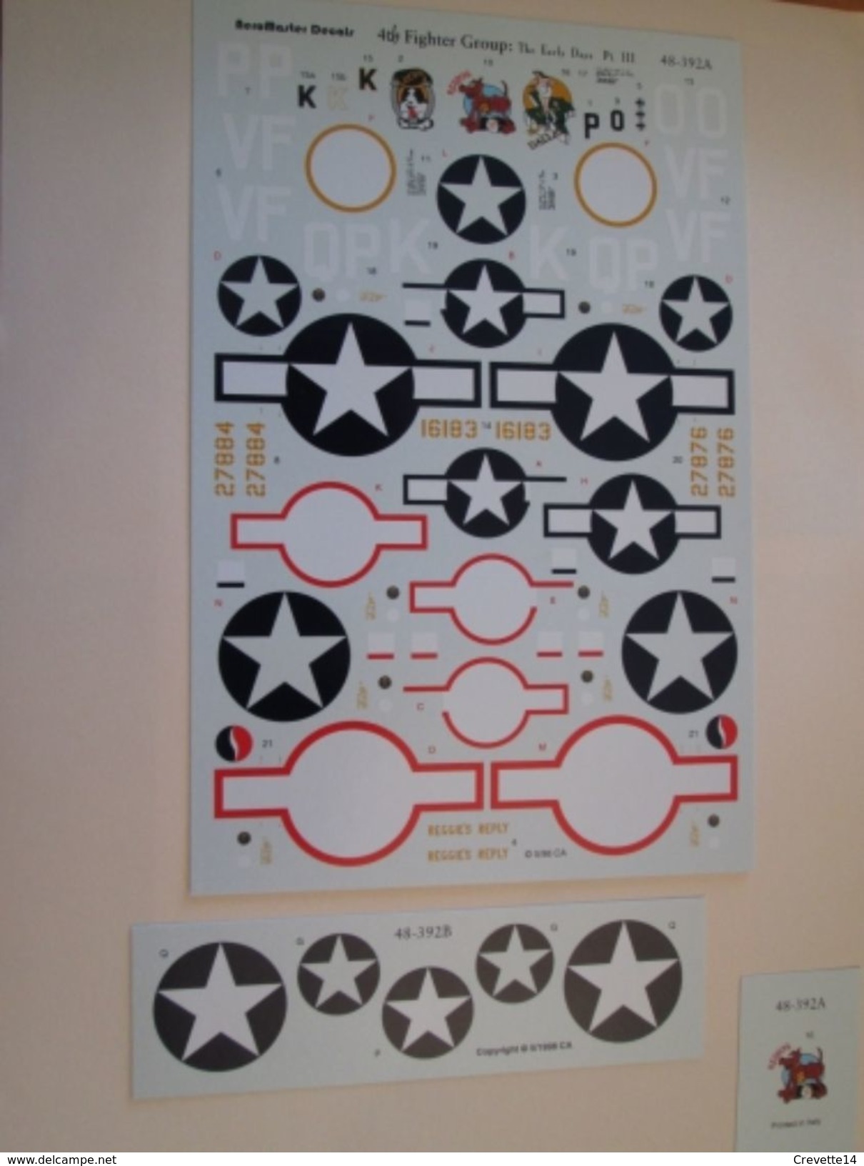 Planche De Décals Additionnels AEROMASTER 1/48e N° 48-392 P-47D THUNDERBOLT 4th FIGHTER GROUP  , Complète Et Non Commenc - Vliegtuigen