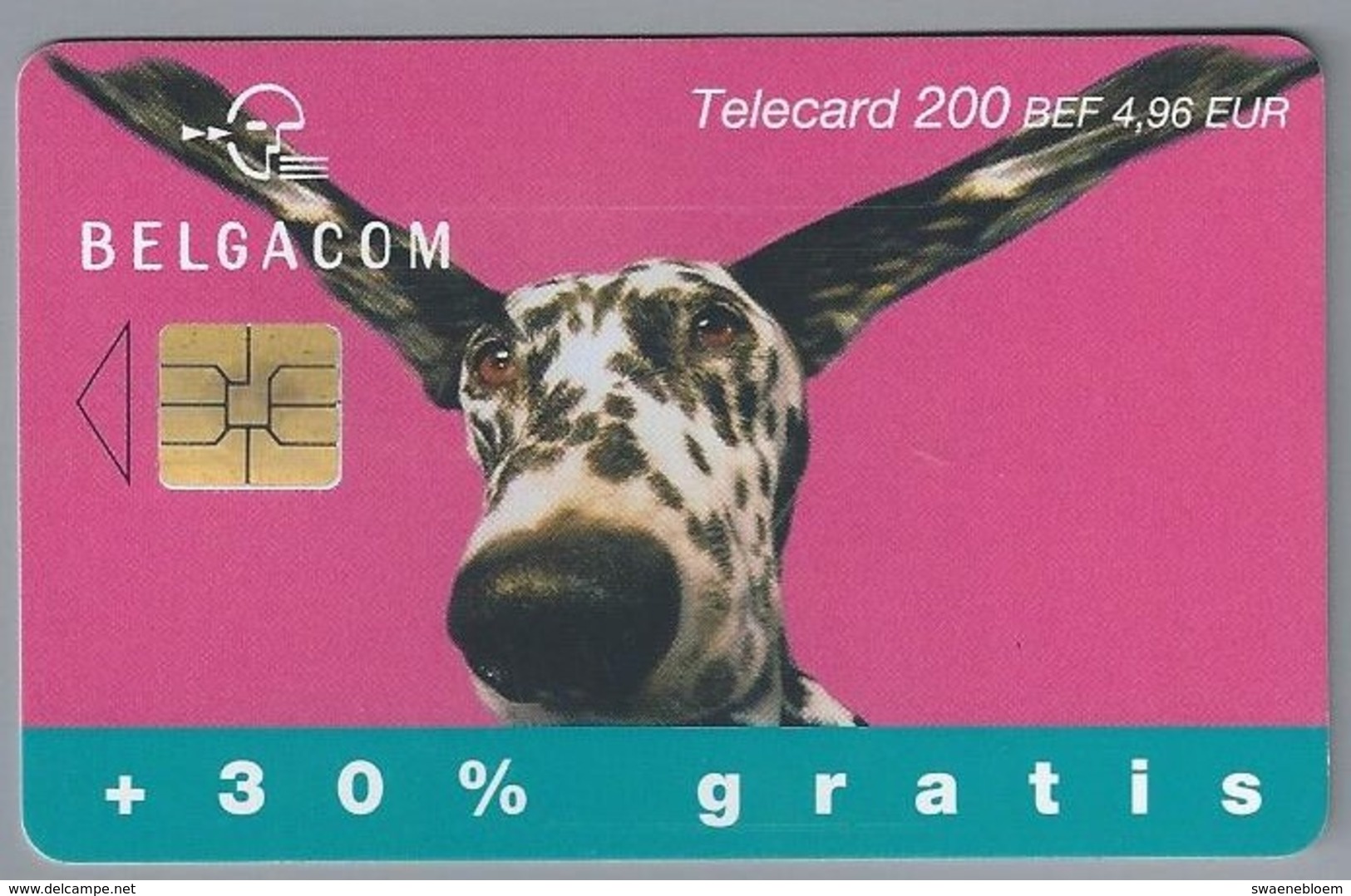 BE.- België. Telecard.- BELGACOM. . - EXTRA. HOND - 200 BEF. 4,96 EUR. - OJ 129345 - Met Chip