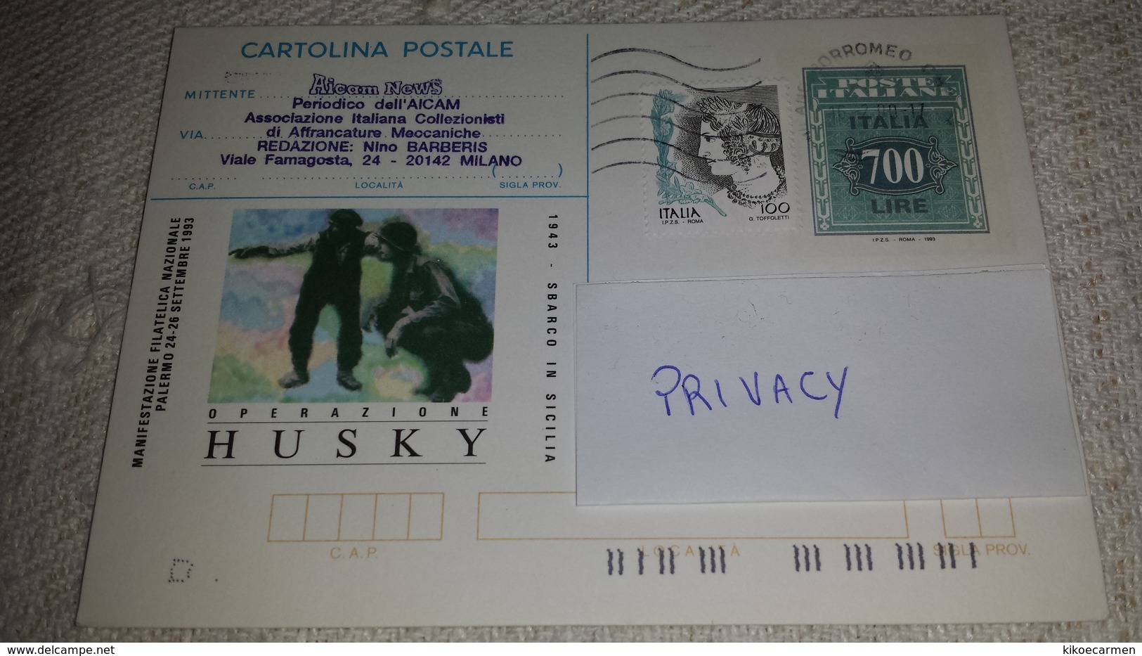 1993 HUSKY 2000 Cartolina Postale £ 700 Usata Usato Used - Interi Postali