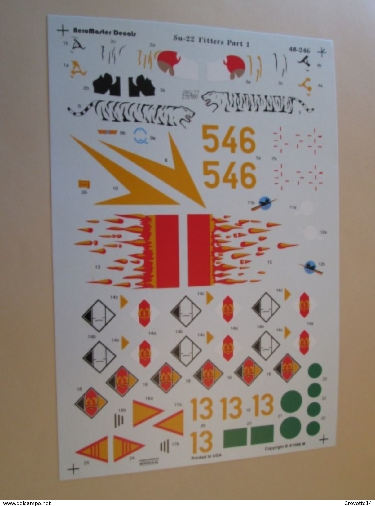 Planche De Décals Additionnels AEROMASTER 1/48e N° 48-246  SUKHOI SU-22 FITTERS PART 1   , Complète Et Non Commencée - Vliegtuigen