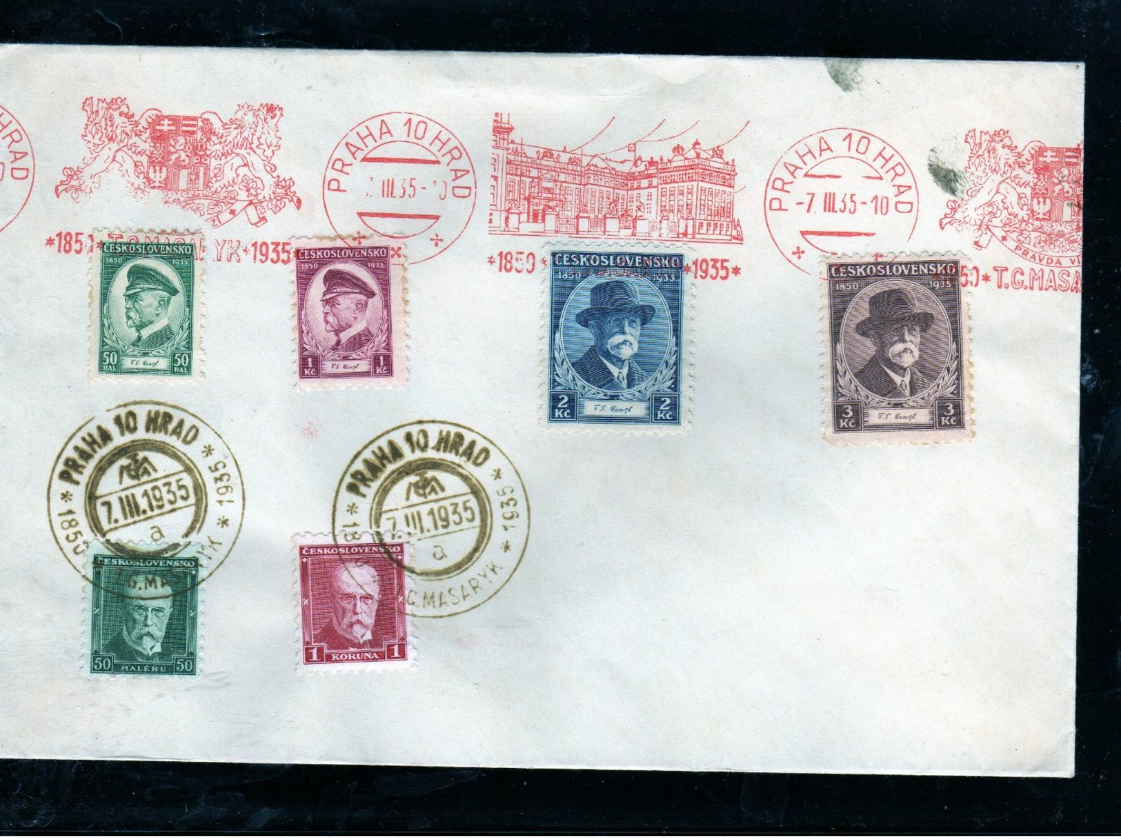 558-CZECHOSLOVAKIA- Jubille -T.G. M,ASARYK  COVER - Briefe U. Dokumente