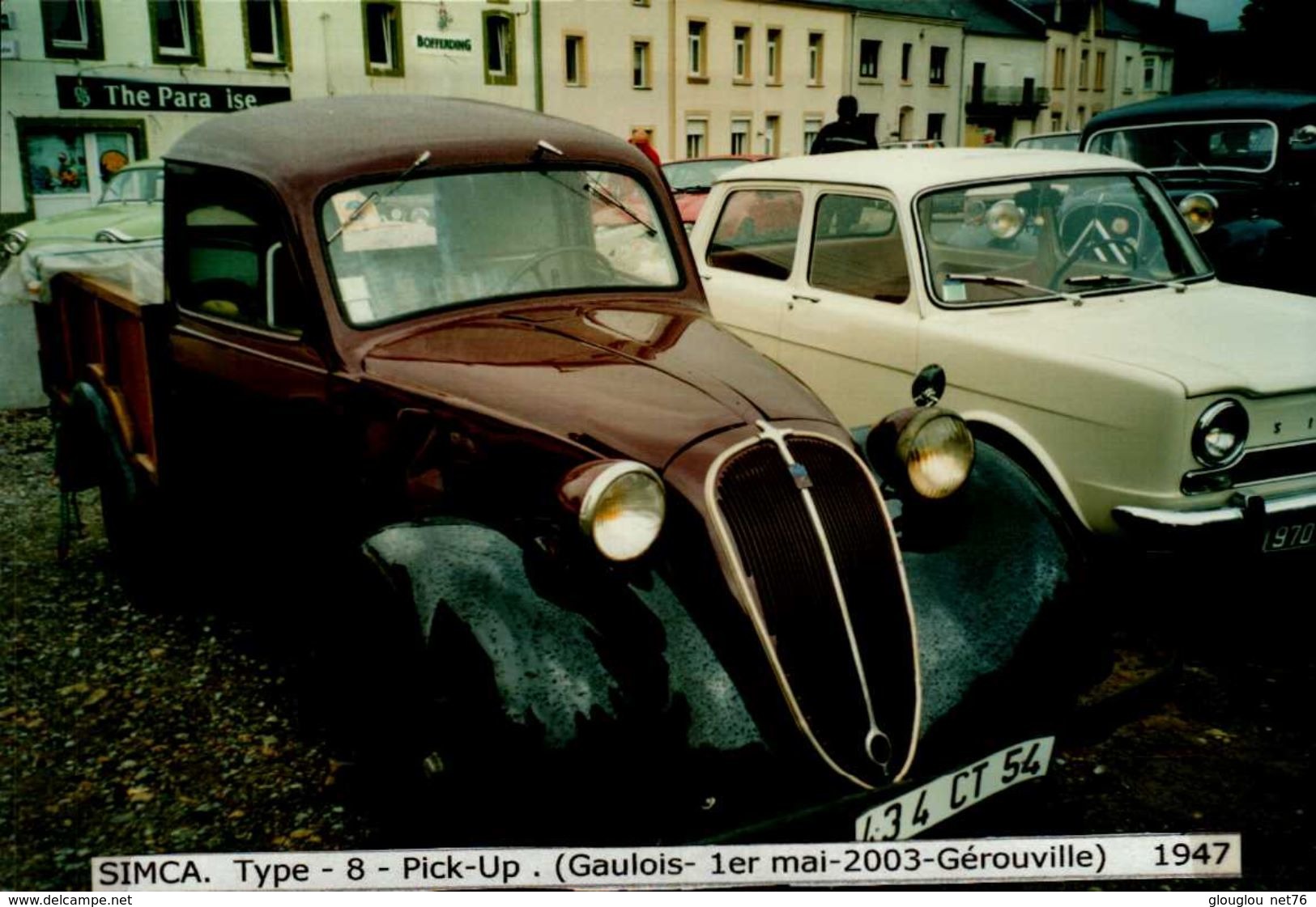 PHOTO 15/10 CM.. SIMCA  TYPE 8  PICK-UP     . ..1947..           DOS VIERGE - Automobiles