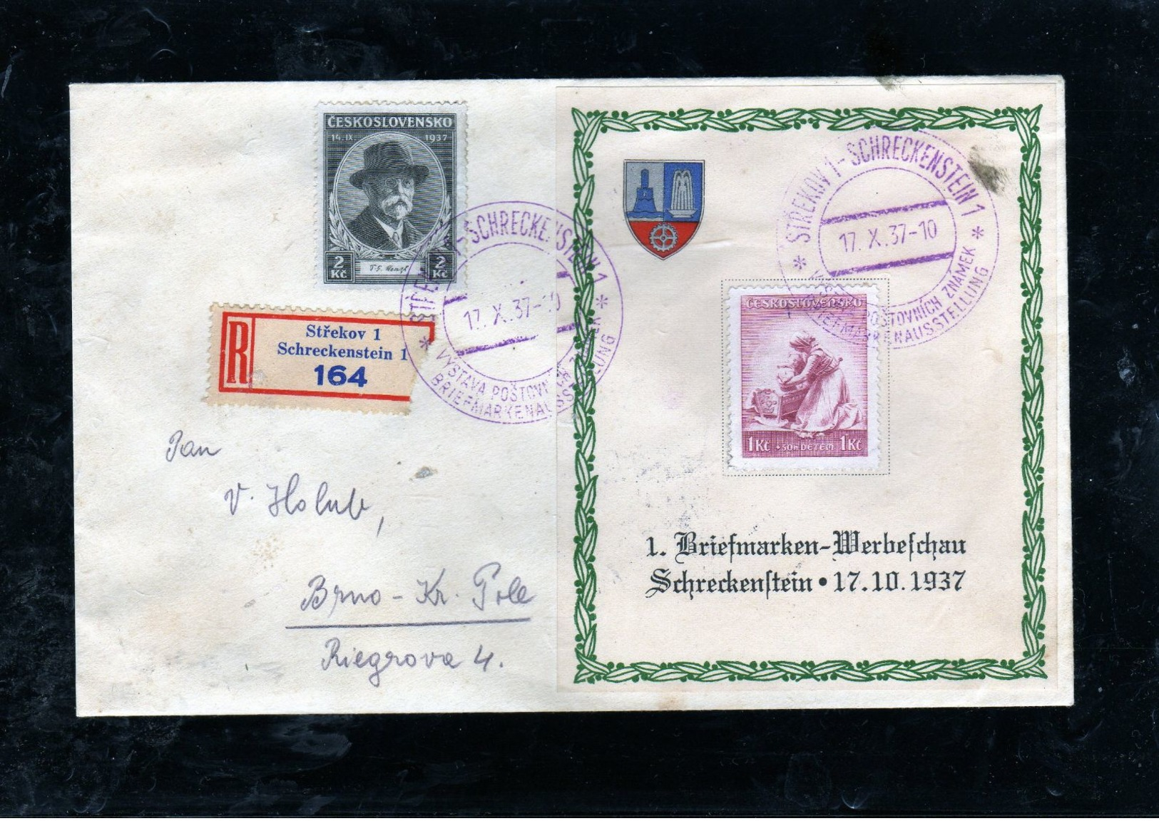 511-CZECHOSLOVAKIA- Exhibition Post Stamps Strekov-Schreckenstein 1937 - Briefe U. Dokumente