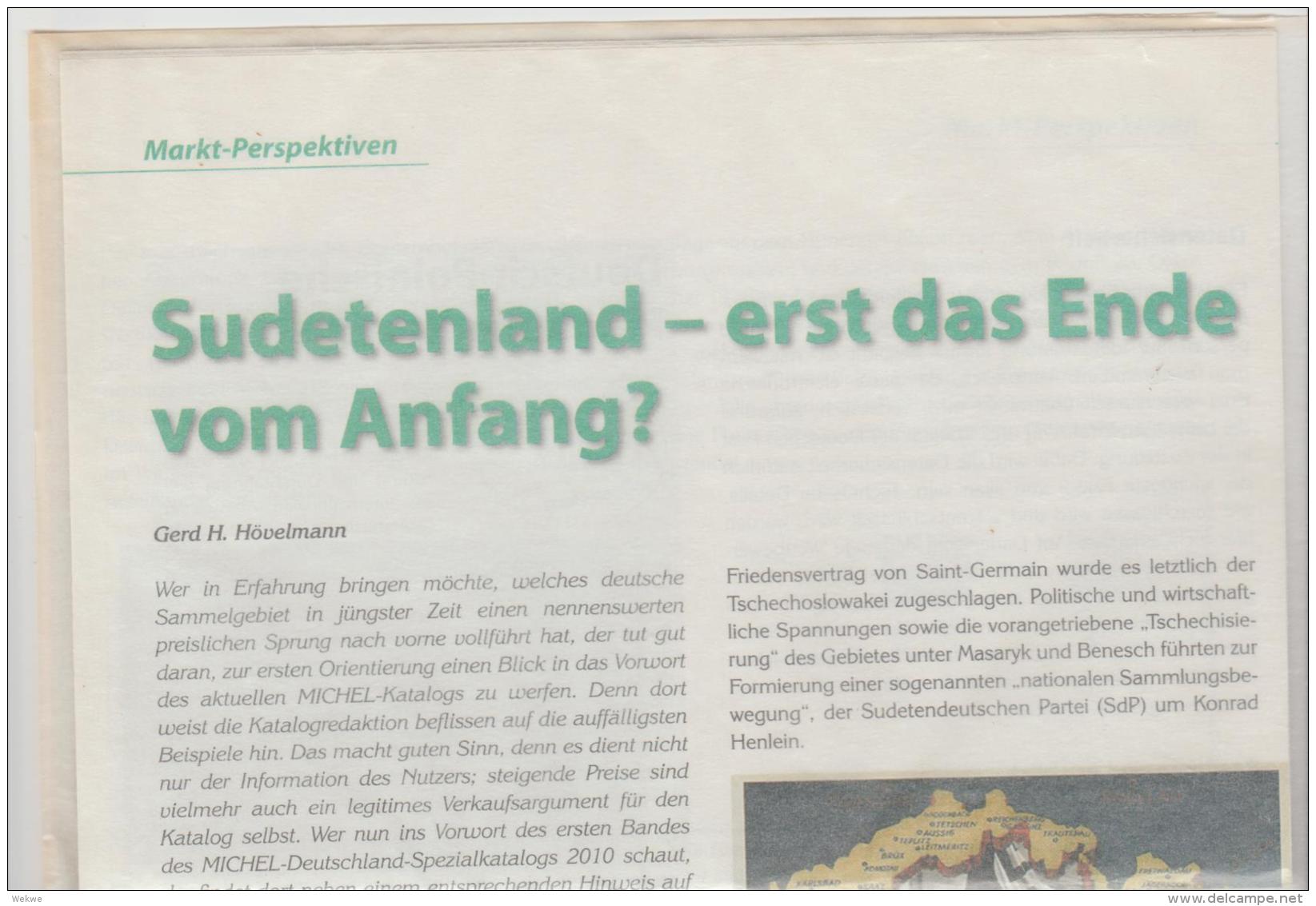 Literatur 107 / Sudetenland Geschichte Und Philatelie. 3 DIN A 4 Seiten  Mit Diversen Abbildungen - Philatelie Und Postgeschichte