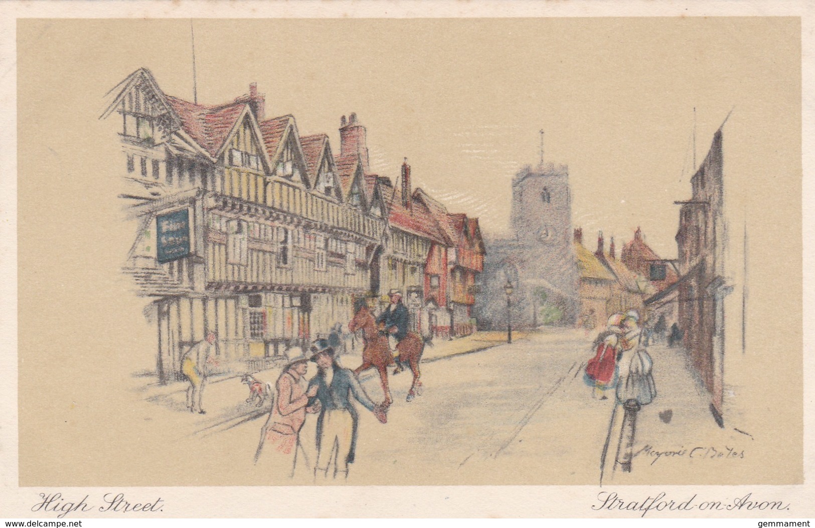 STRATFORD ON AVON - HIGH STREET. MARJORIE BATES - Stratford Upon Avon