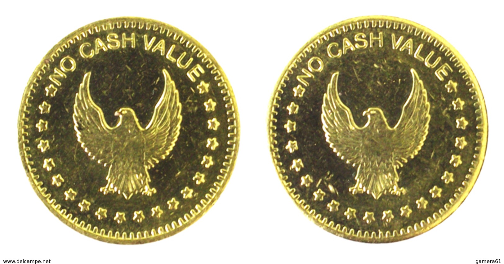 00630 GETTONE TOKEN JETON FICHA AMUSEMENT EAGLE AND STARS TOKEN NO CASH VALUE - Other & Unclassified