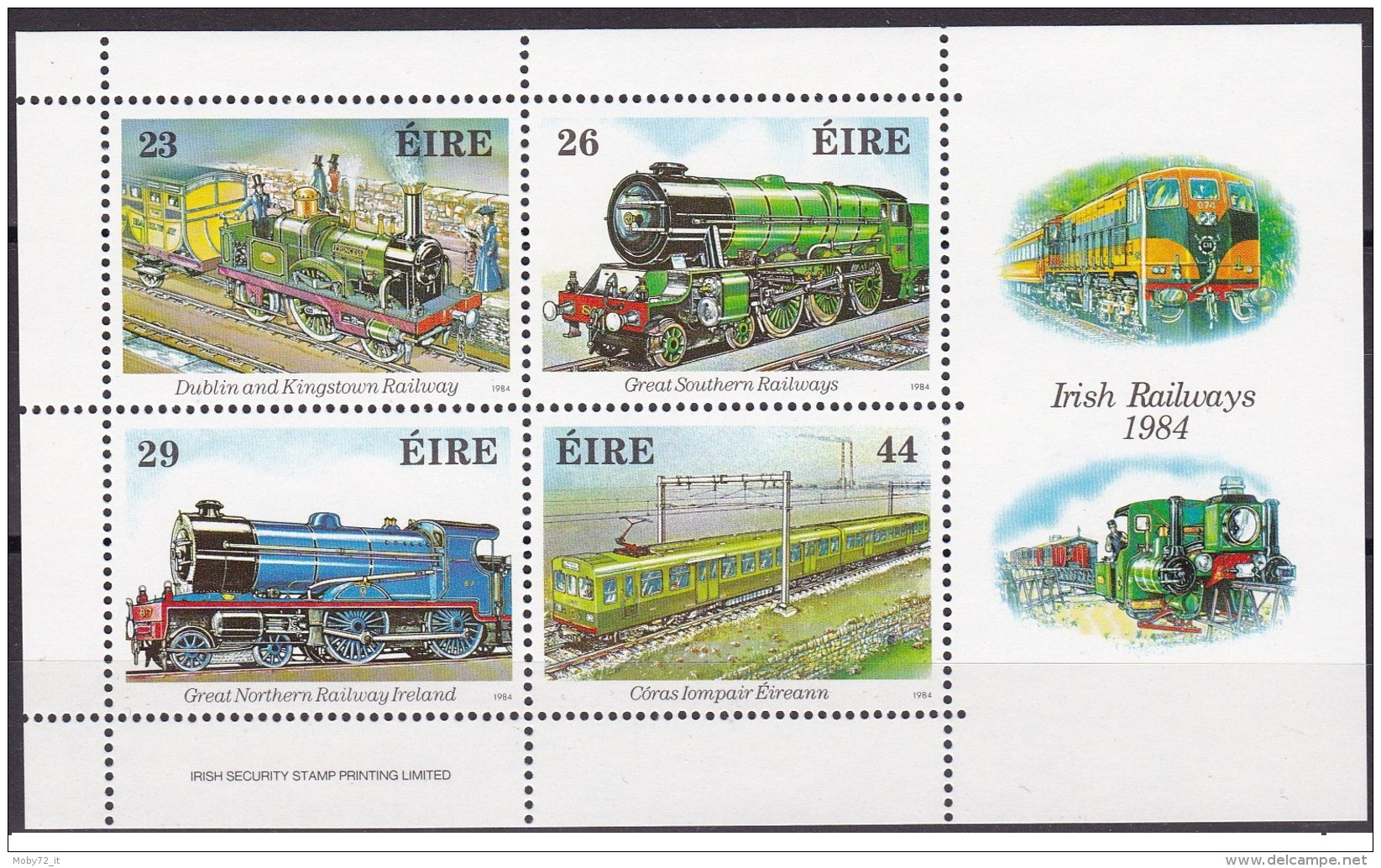 Irlanda - 1984 - Nuovo/new MNH - Treni - Mi Block N. 5 - Nuovi