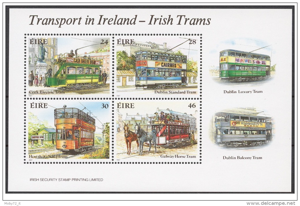 Irlanda - 1987 - Nuovo/new MNH - Treni - Mi Block N. 6 - Nuovi