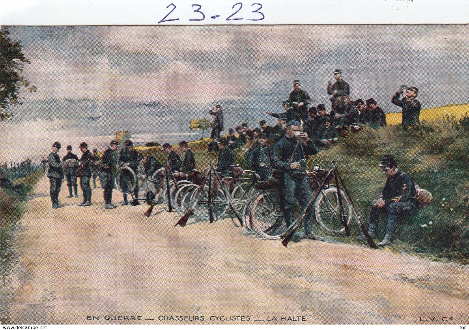 Militaria : Chasseurs Cyclistes ( La Halte  ) - Regiments